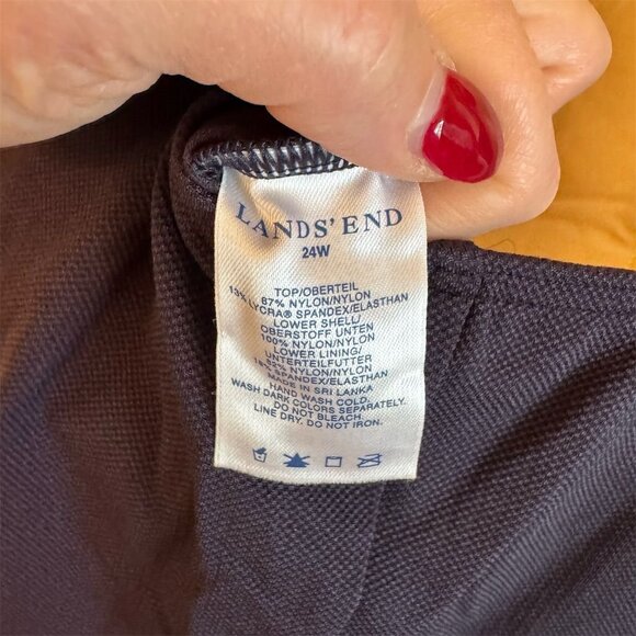 Land's End Women's Plus Tankini Swim Top 24W 3X Multicolor Pink Blue Like New - Picture 5 of 5